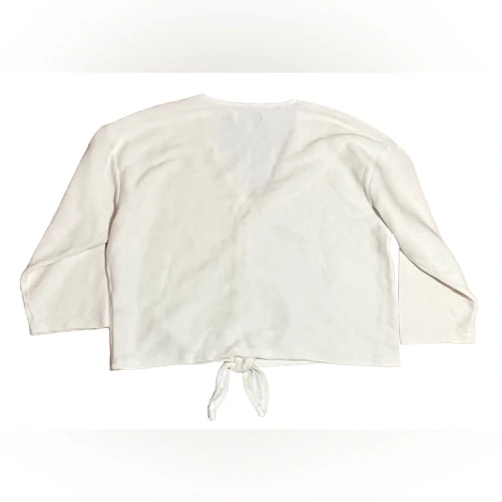 Madewell Texture & Thread pullover cropped sweater tie-front XL EUC - Picture 7 of 13